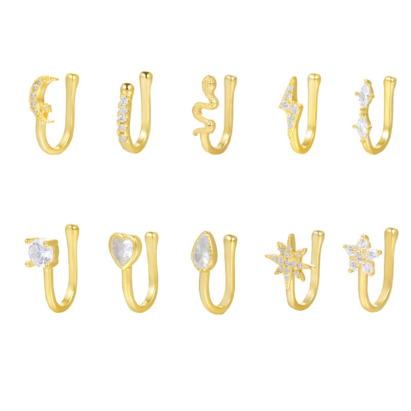 Body Jewelry Ear Piercing - 1pc 925 prata esterlina lua/coroa zircônia