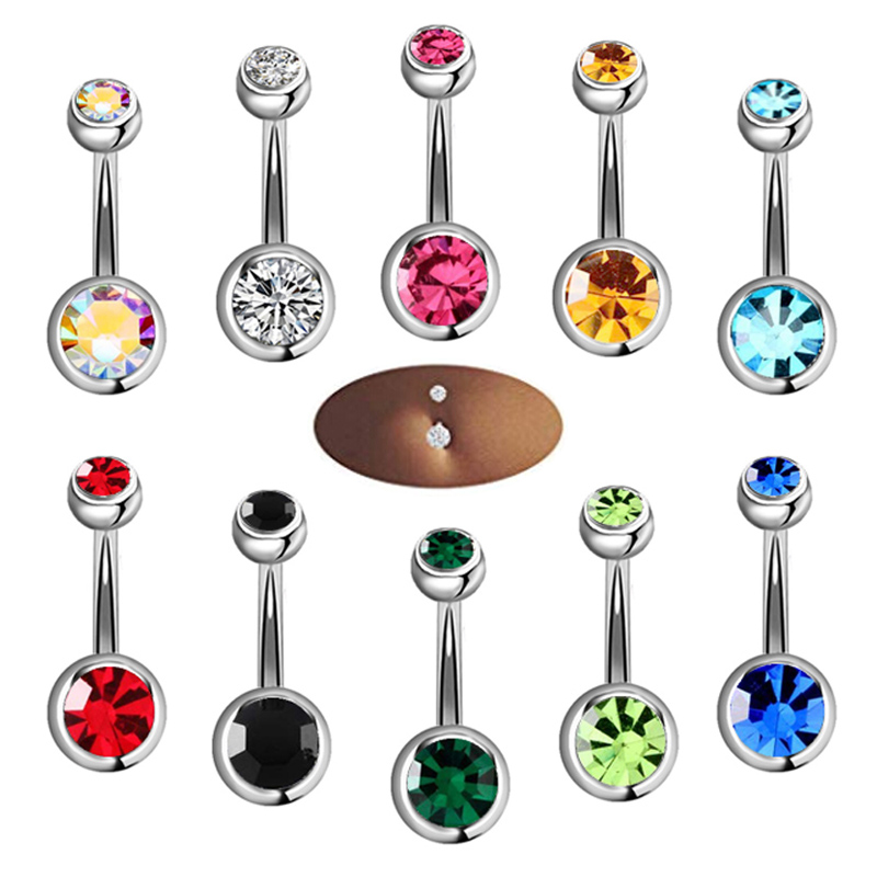 Body Jewelry Barbell - Piercing de umbigo cirúrgico, 5/10/despertador de