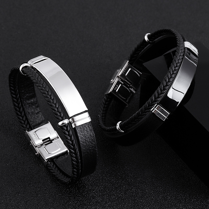 Body Jewelry Titanium - Pulseira de aço inoxidável personalizada simples