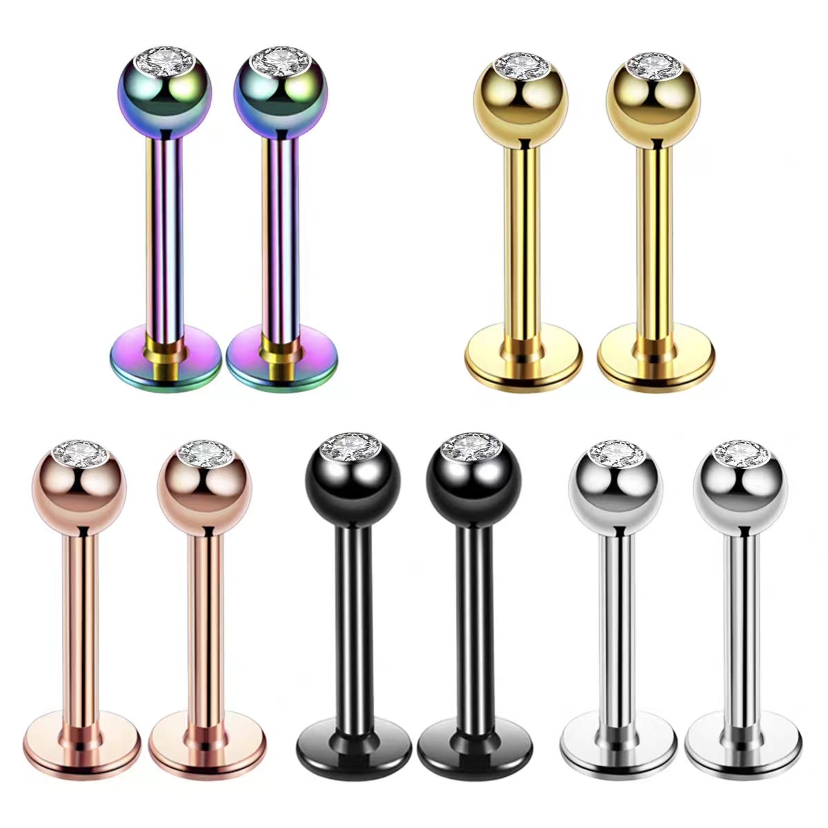 Body Jewelry Ear Piercing - Piercing de Aço Cirúrgico 16G com