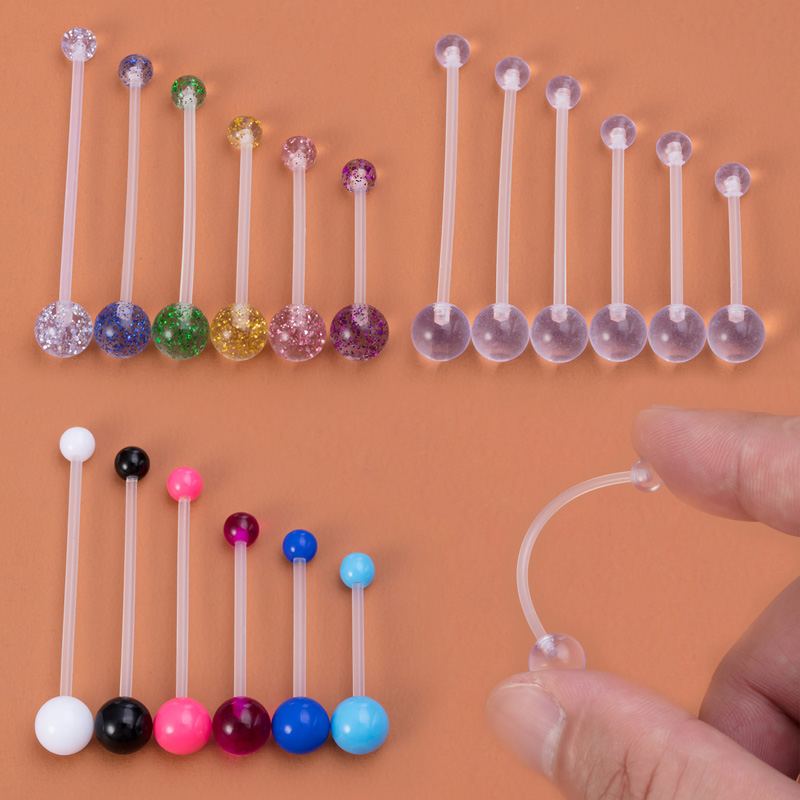 Body Jewelry Implants - Piercing de umbigo flexível, 6 peças,