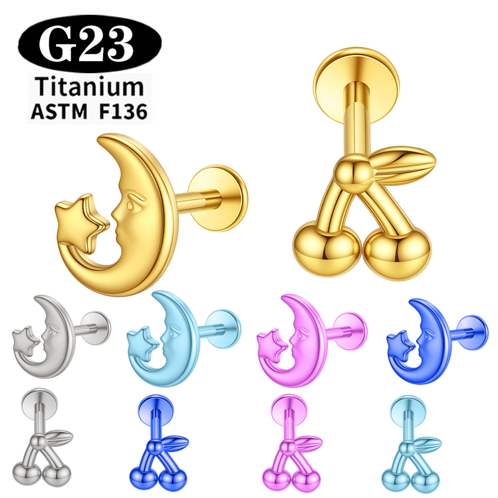 Body Jewelry Implants - Piercing de titânio anodizado ASTM F136