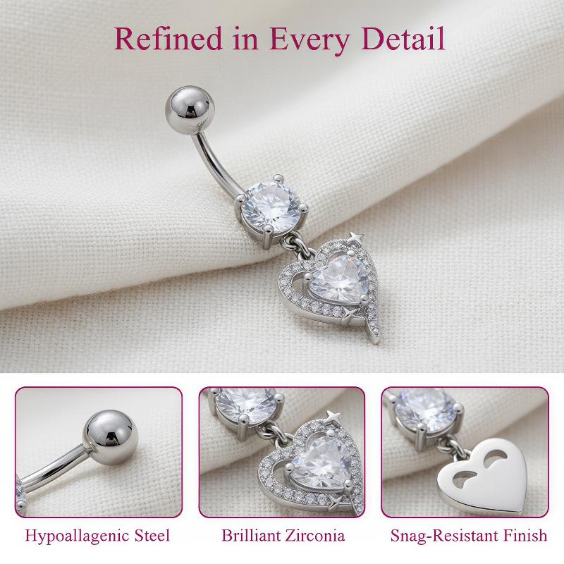 Body Jewelry Barbell - 1 Peça Piercing de Umbigo Requintado