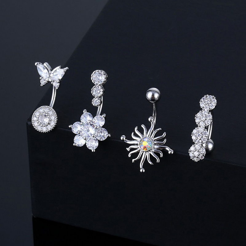 Anel de umbigo de cristal em f - Body Jewelry Barbell avaliação e preço