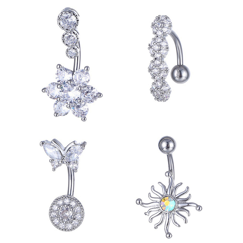 Anel de umbigo de cristal em f - Body Jewelry Barbell avaliação e preço