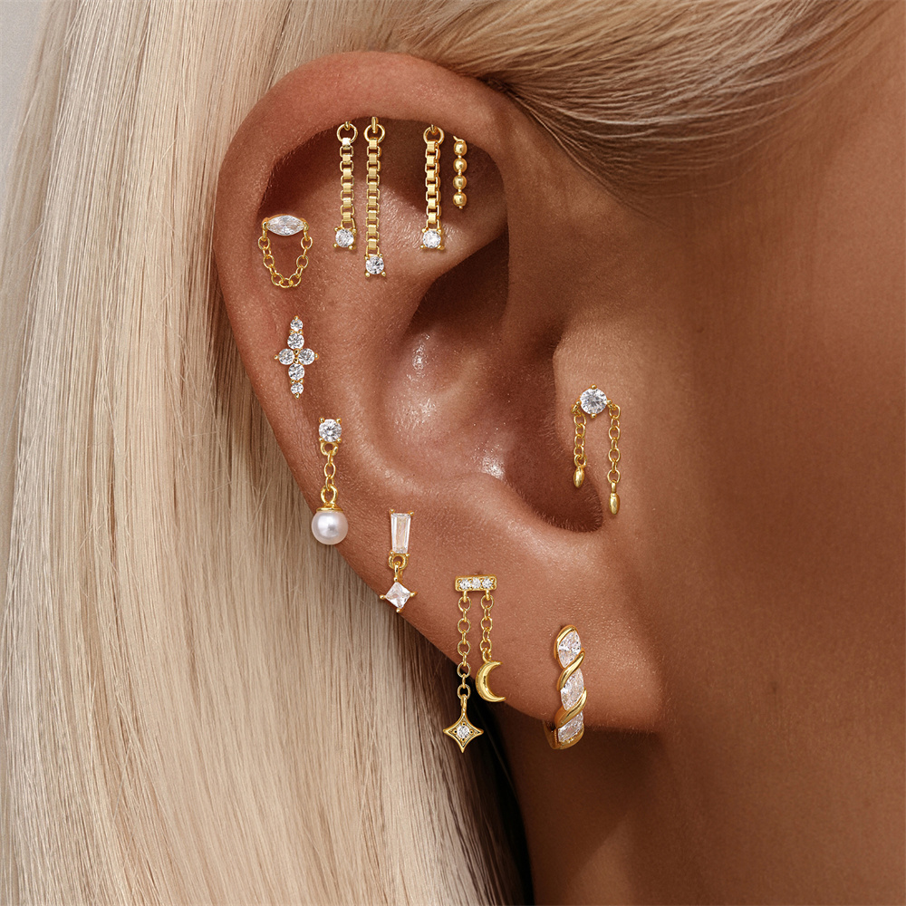 Aide 925 prata esterlina orelh - Body Jewelry Ear Piercing avaliação e preço