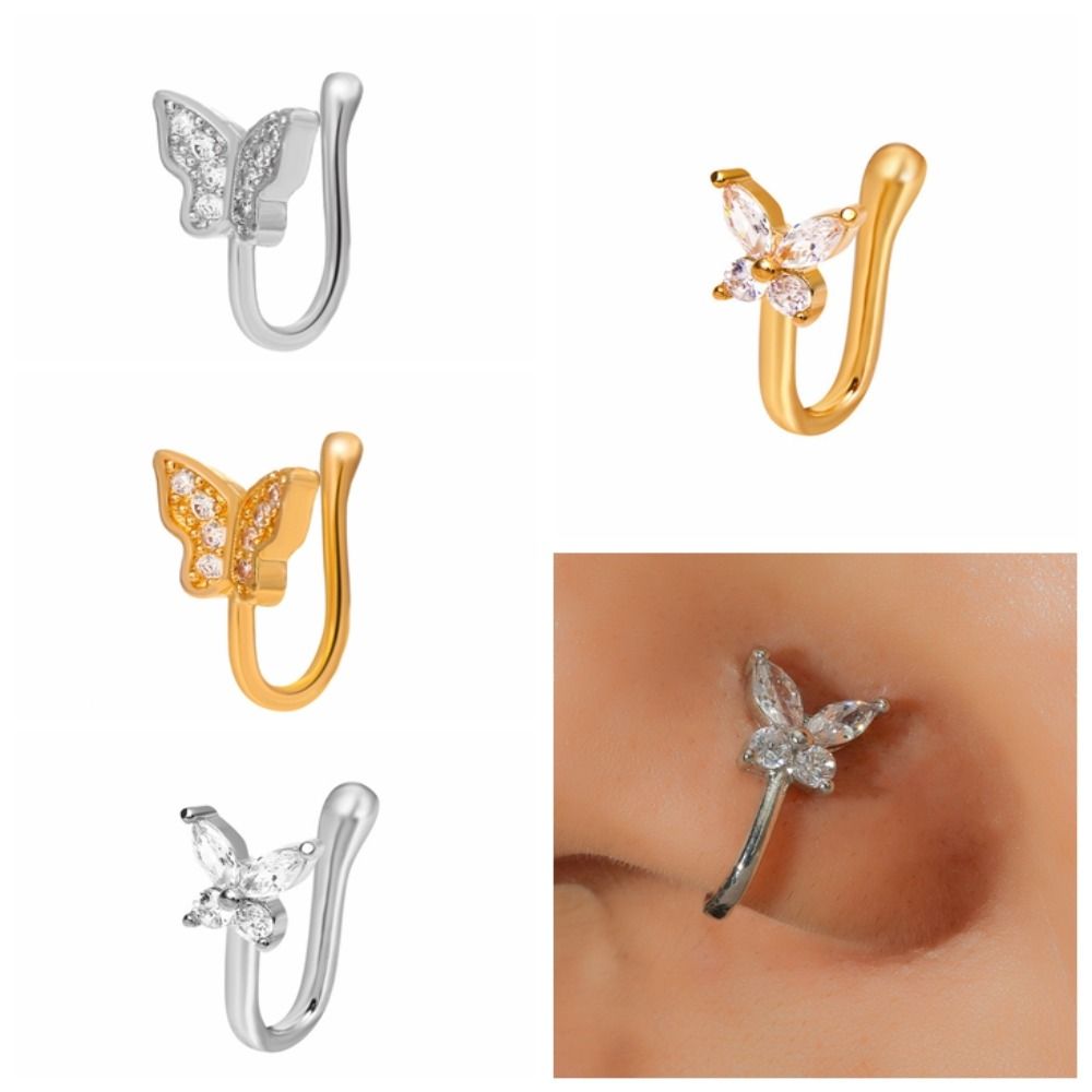Argola de Nariz Borboleta com  - Body Jewelry Ear avaliação e preço