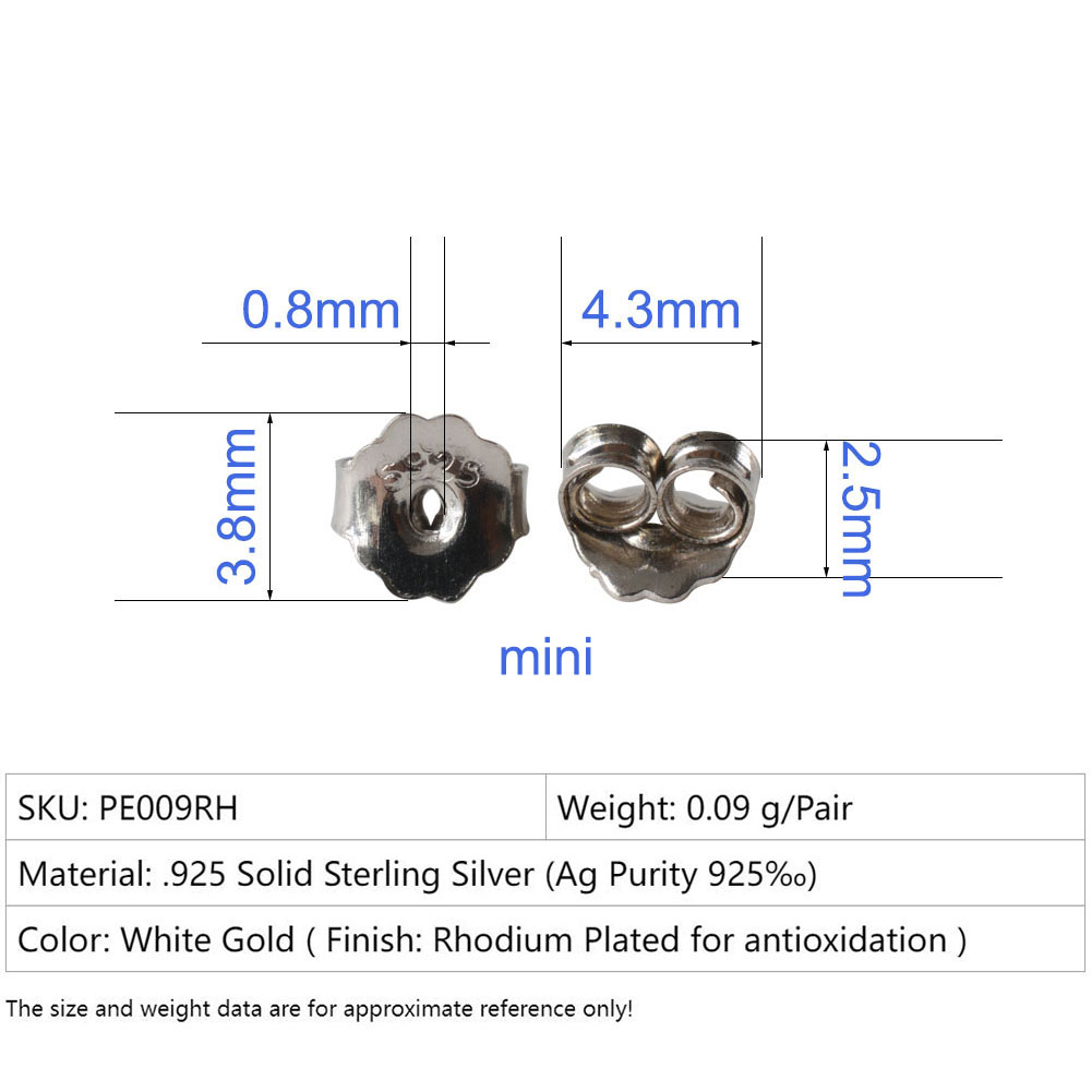 Porca de orelha, 3.8mm sólido  - Body Jewelry Top avaliação e preço