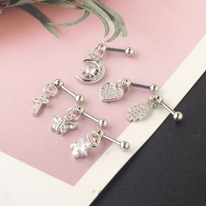 1pcs lua orelha cartilagem par - Body Jewelry Barbell avaliação e preço