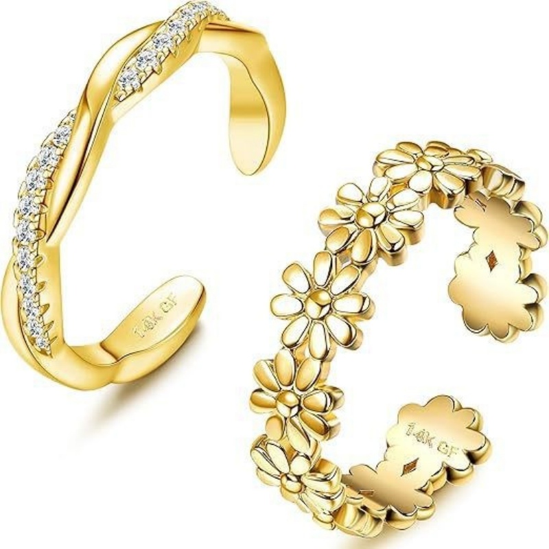 Anel de pé de zircônia ajustáv - Body Jewelry Rings avaliação e preço