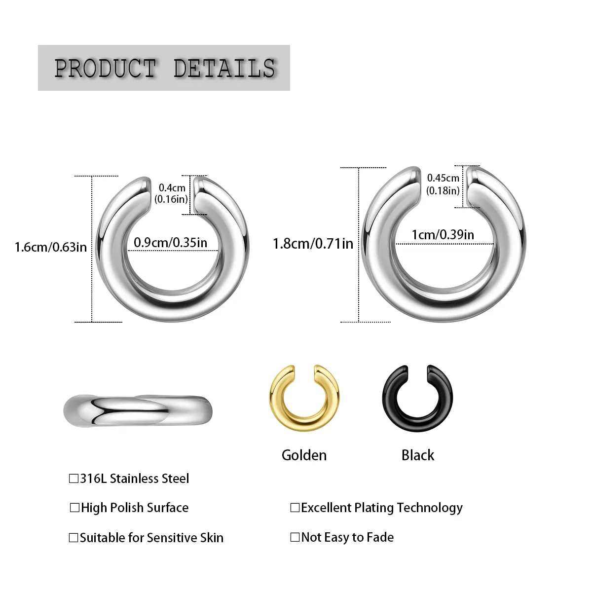 1 unidade de Brinco de Orelha  - Body Jewelry Ear Piercing avaliação e preço