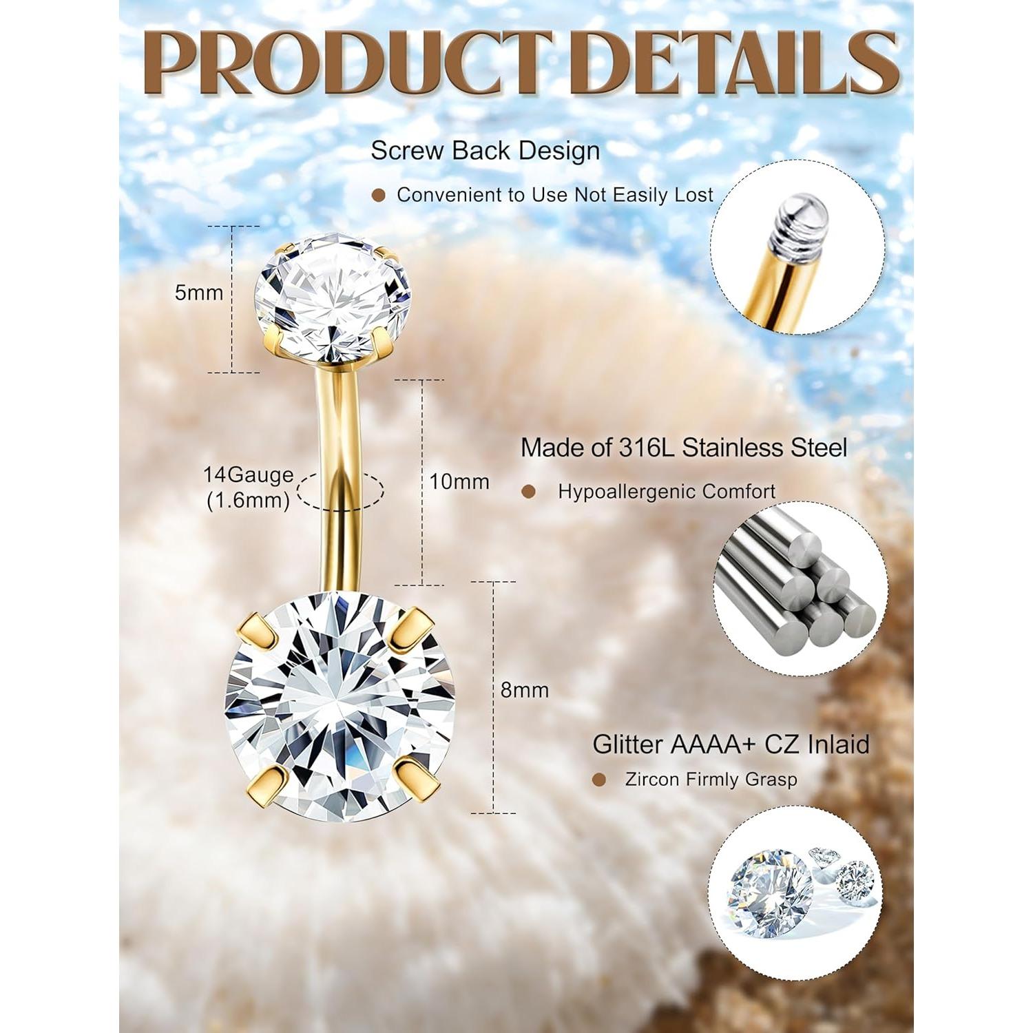 Piercings de Umbigo Pendentes  - Body Piercing Quality Jewelry avaliação e preço