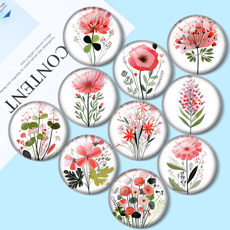 Cabochões de vidro com flores  - Body Jewelry Top avaliação e preço