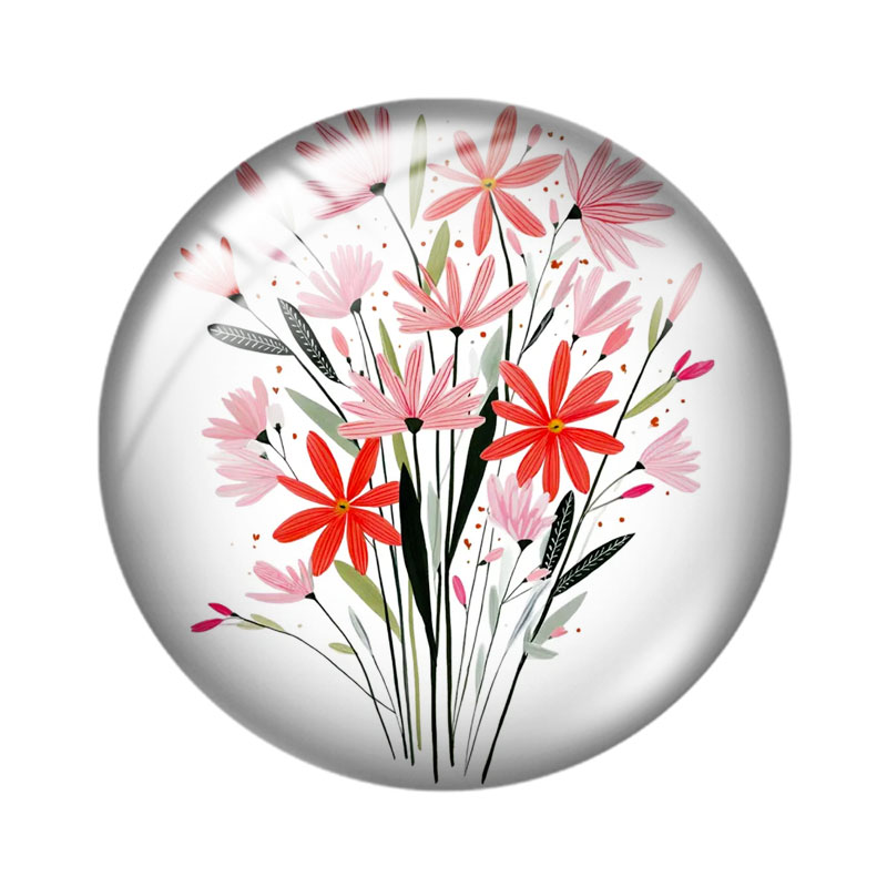 Cabochões de vidro com flores  - Body Jewelry Top avaliação e preço
