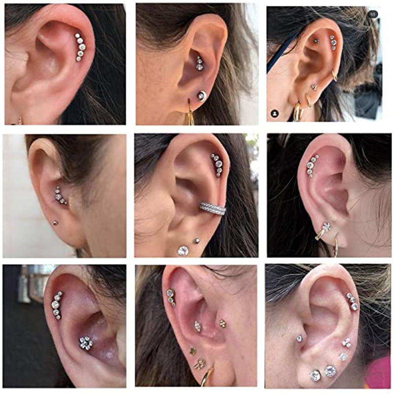 1 pçs cristal cartilagem pierc - Body Jewelry Barbell avaliação e preço