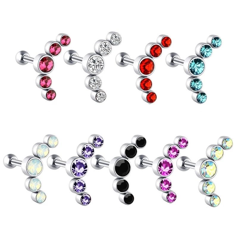 1 pçs cristal cartilagem pierc - Body Jewelry Barbell avaliação e preço
