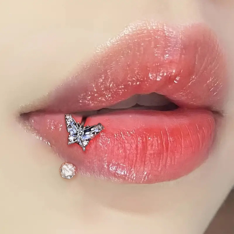 Anel de Lábio Borboleta em Tit - Body Jewelry Titanium avaliação e preço