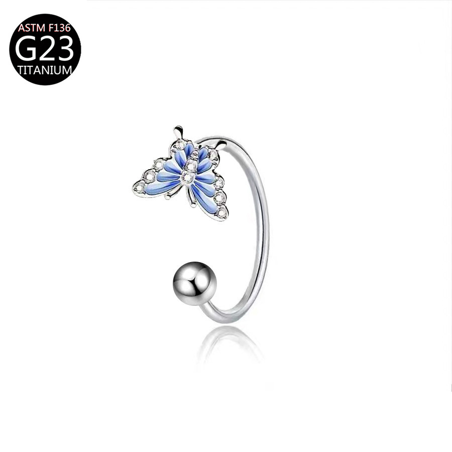 Anel de Lábio Borboleta em Tit - Body Jewelry Titanium avaliação e preço